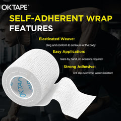 OK TAPE rollo junto a regla para comparar tamaño y portabilidad