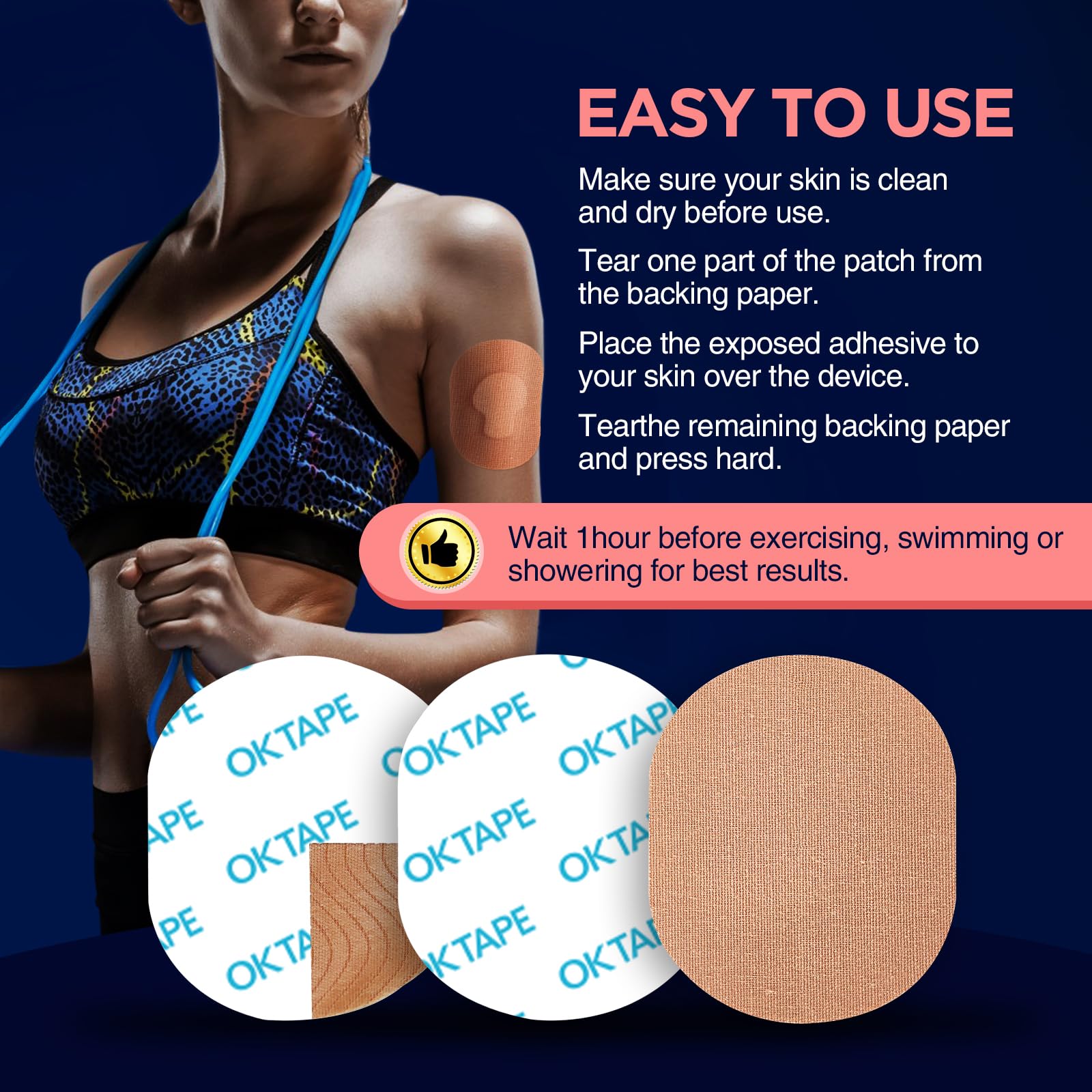 OK TAPE parche junto a sensor para comparar tamaño y ajuste preciso