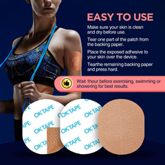 OK TAPE parche junto a sensor para comparar tamaño y ajuste preciso