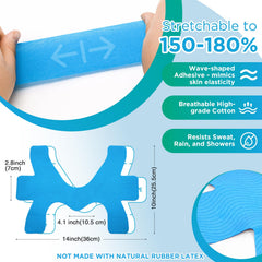 OK TAPE empaque con instrucciones numeradas, aplicación guiada rápida