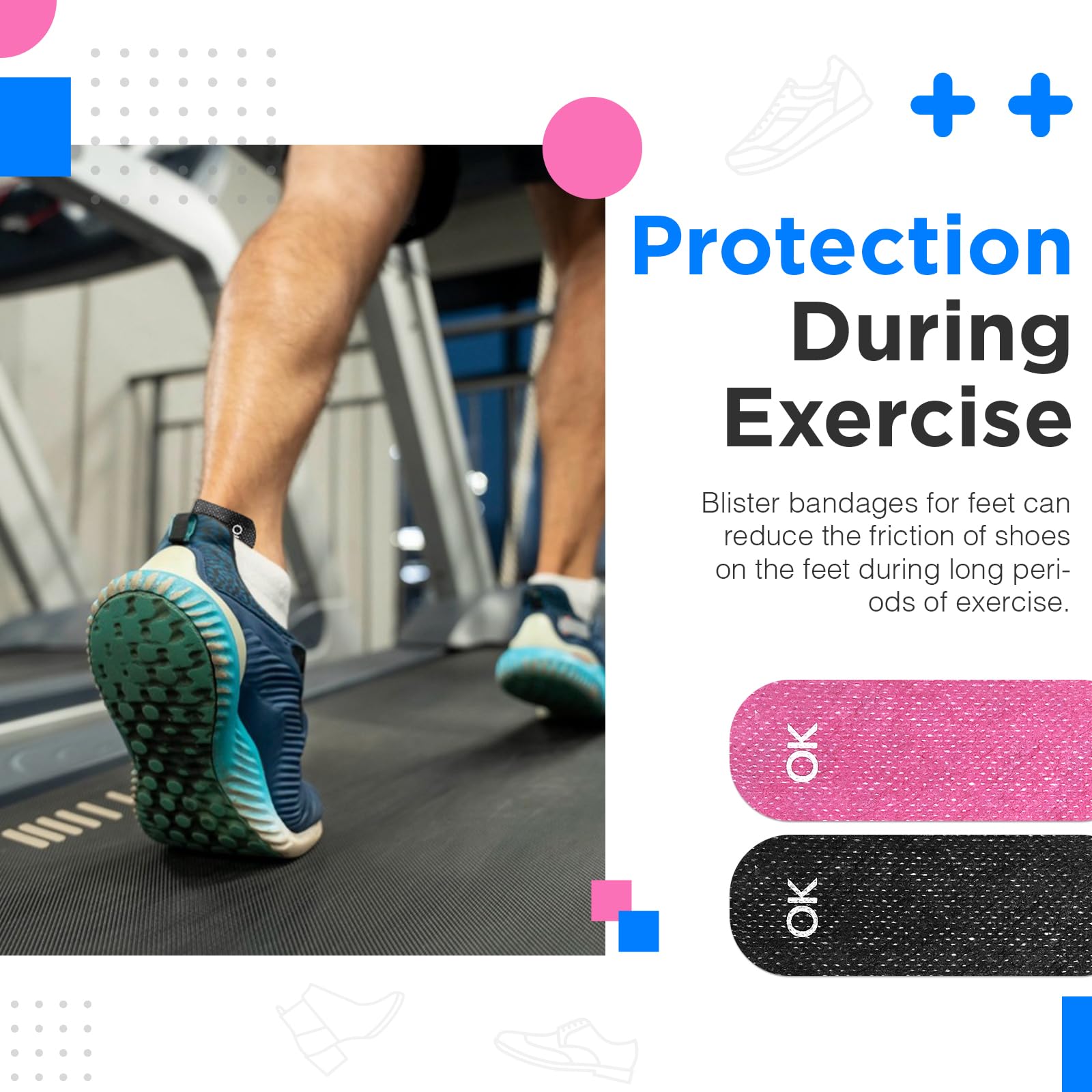 OK TAPE parche aplicado en talón mostrando comodidad y prevención de ampollas