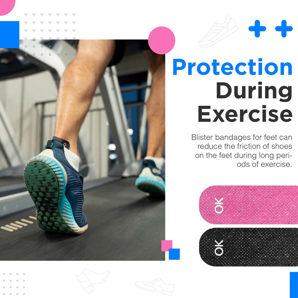 OK TAPE parche aplicado en talón mostrando comodidad y prevención de ampollas
