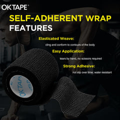 OK TAPE vendaje en pata de mascota asegurando apósito sin pegarse