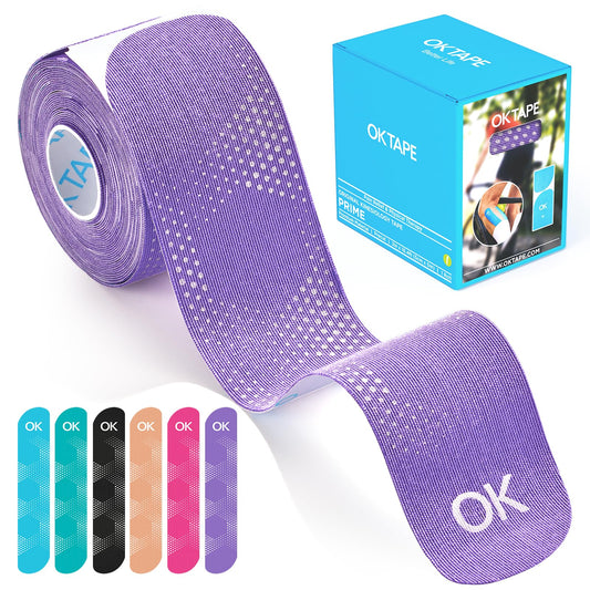 OK TAPE envase frontal mostrando rollo y tiras listas para usar