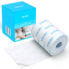 OK TAPE vista frontal del rollo mostrando el empaque y dimensiones