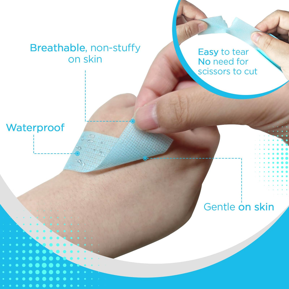 OK TAPE mano rasgando la cinta sin tijeras para aplicación rápida