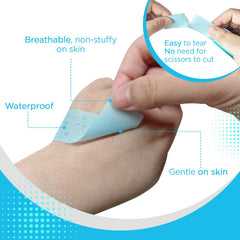 OK TAPE mano rasgando la cinta sin tijeras para aplicación rápida