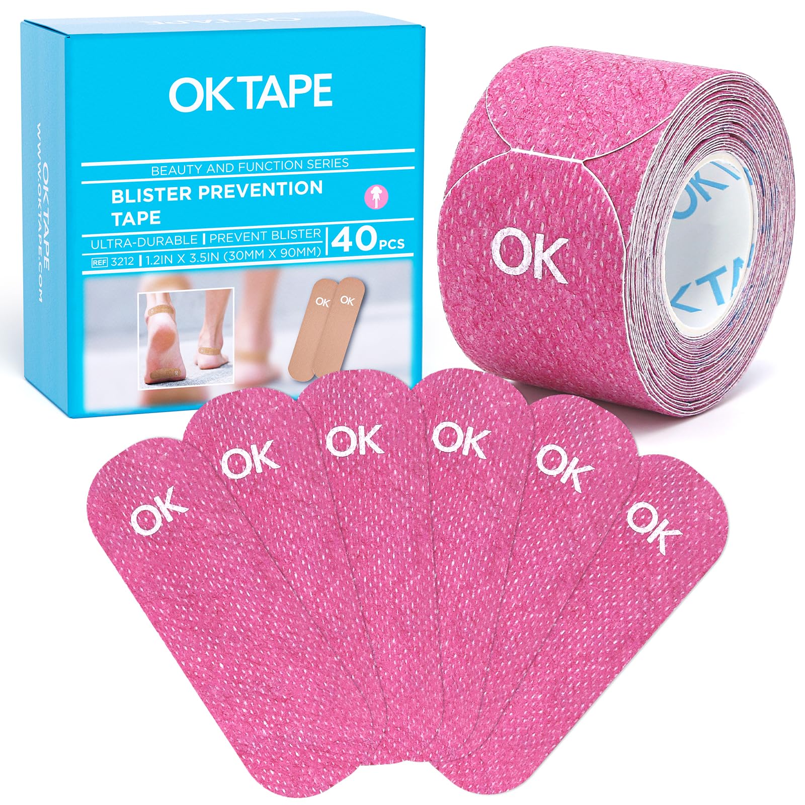 OK TAPE empaque frontal mostrando tamaño y cantidad, protección inmediata