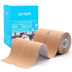 OK TAPE PRO frontal del envase mostrando dos rollos y beneficio de conveniencia