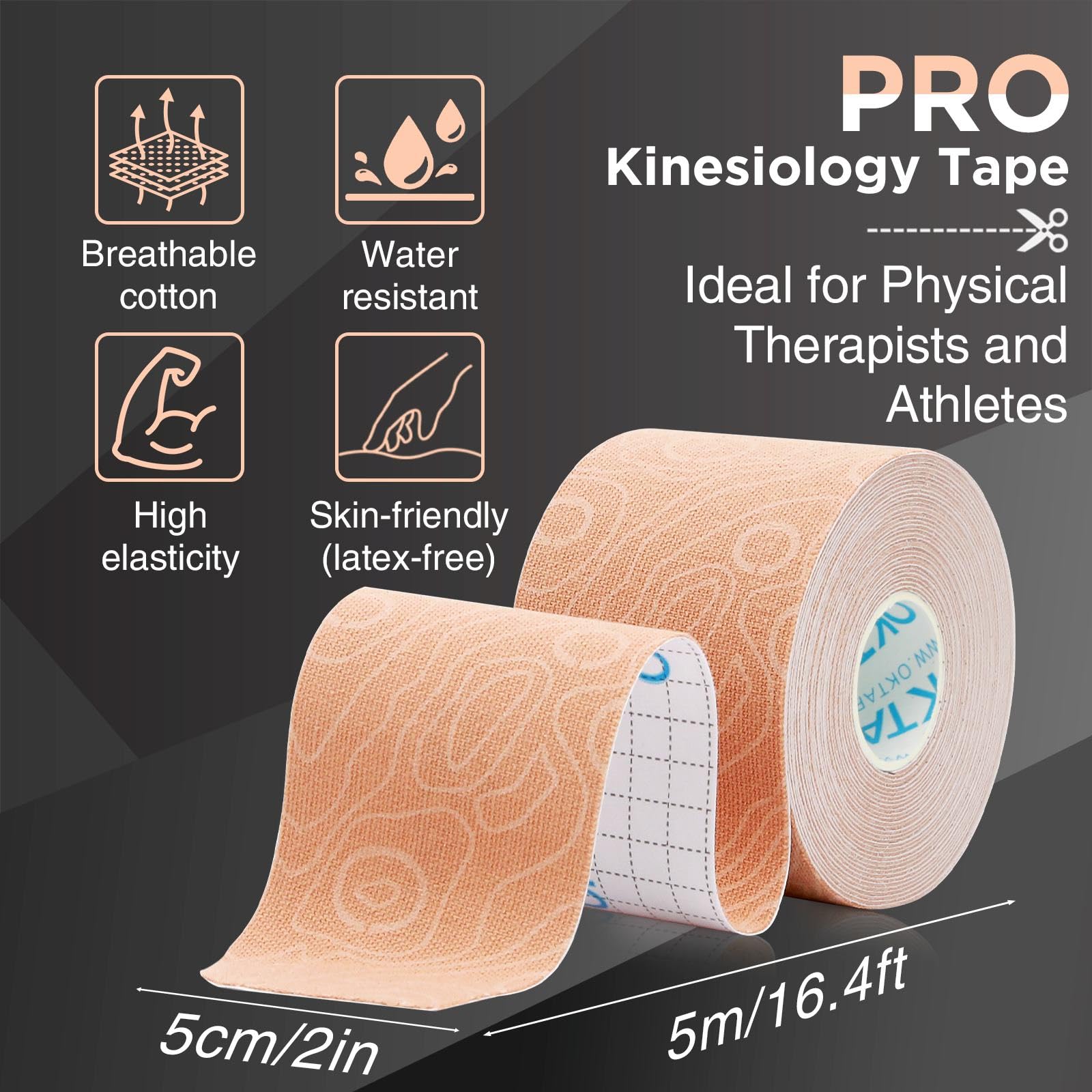 OK TAPE textura del algodón en primer plano, confort transpirable