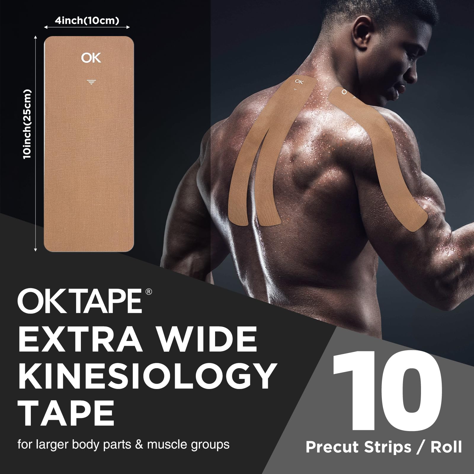 OK TAPE textura del adhesivo que garantiza sujeción resistente al sudor