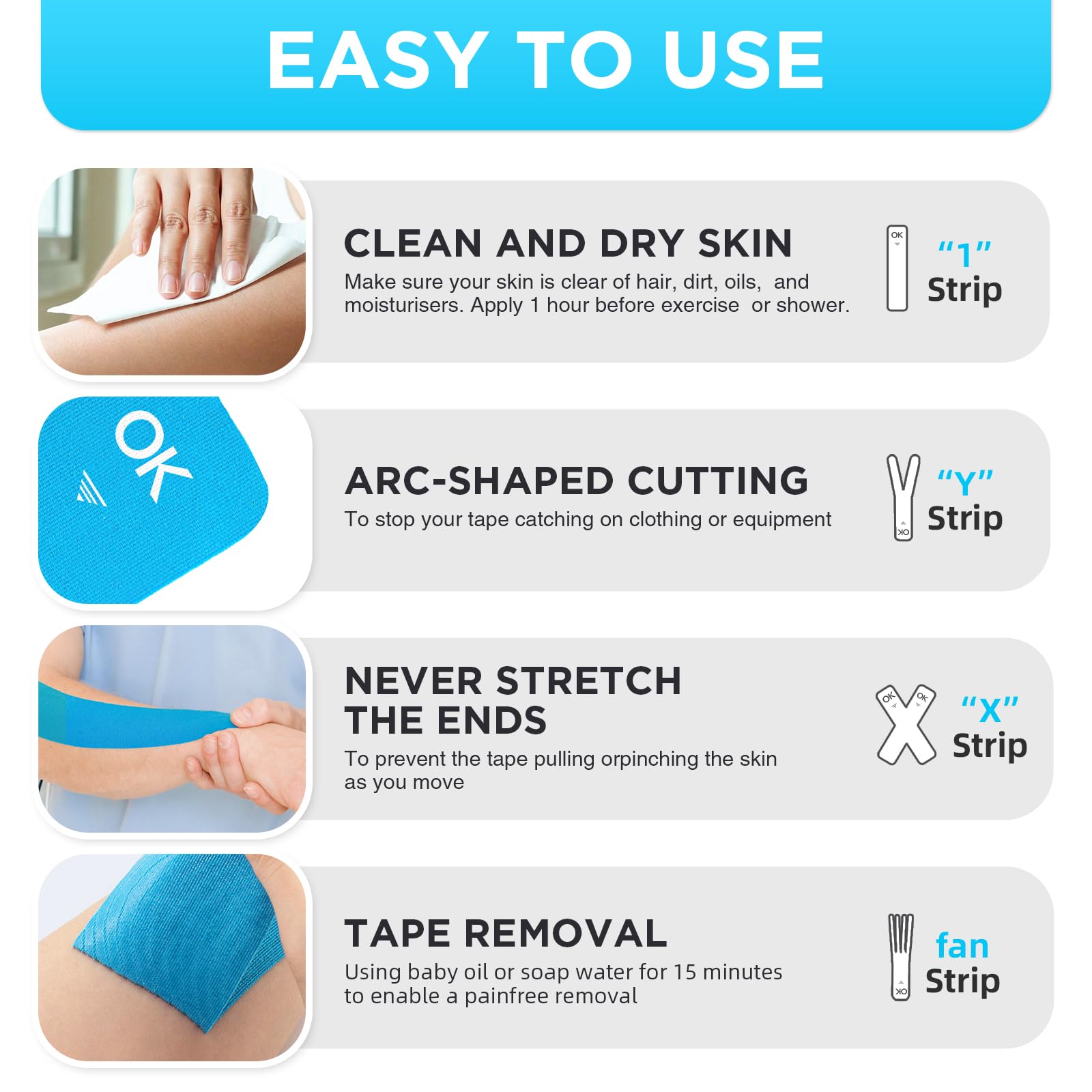 OK TAPE tejido elástico que imita la piel para movimiento natural