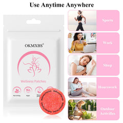 OKMXBS parche etiqueta con ingredientes naturales listados para transparencia