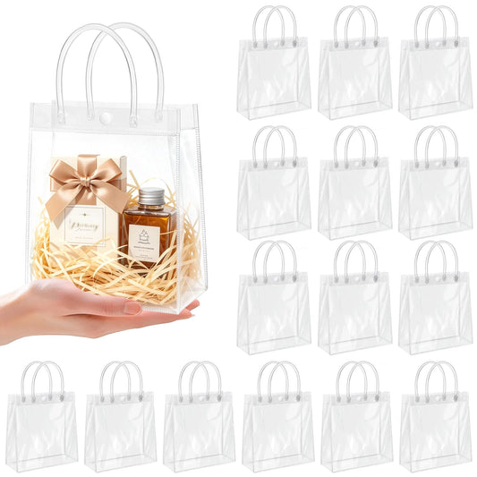 Okxiri vista frontal del pack de 15 bolsas transparentes, presentación profesional
