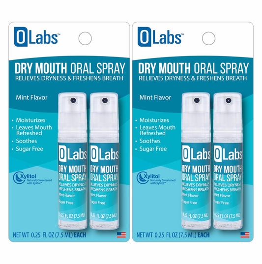 Olabs spray bucal frontal mostrando envase portátil y beneficios de viaje