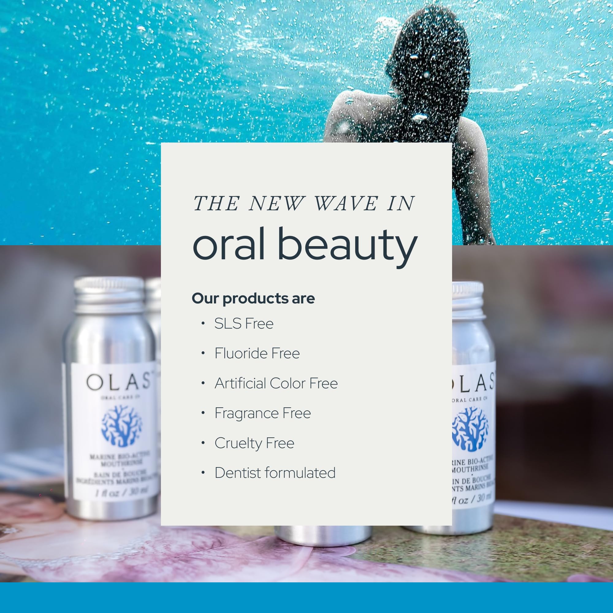 Ingredientes Olas: algas y sales marinas ilustrando nutrición oral