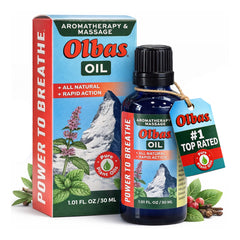 Olbas botella frontal mostrando diseño y tamaño práctico para viajes