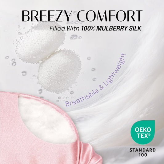 Doble capa de seda en antifaz OLESILK para mayor suavidad.