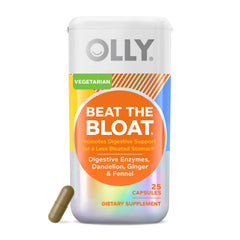 Envase OLLY Beat The Bloat de frente mostrando diseño y conveniencia