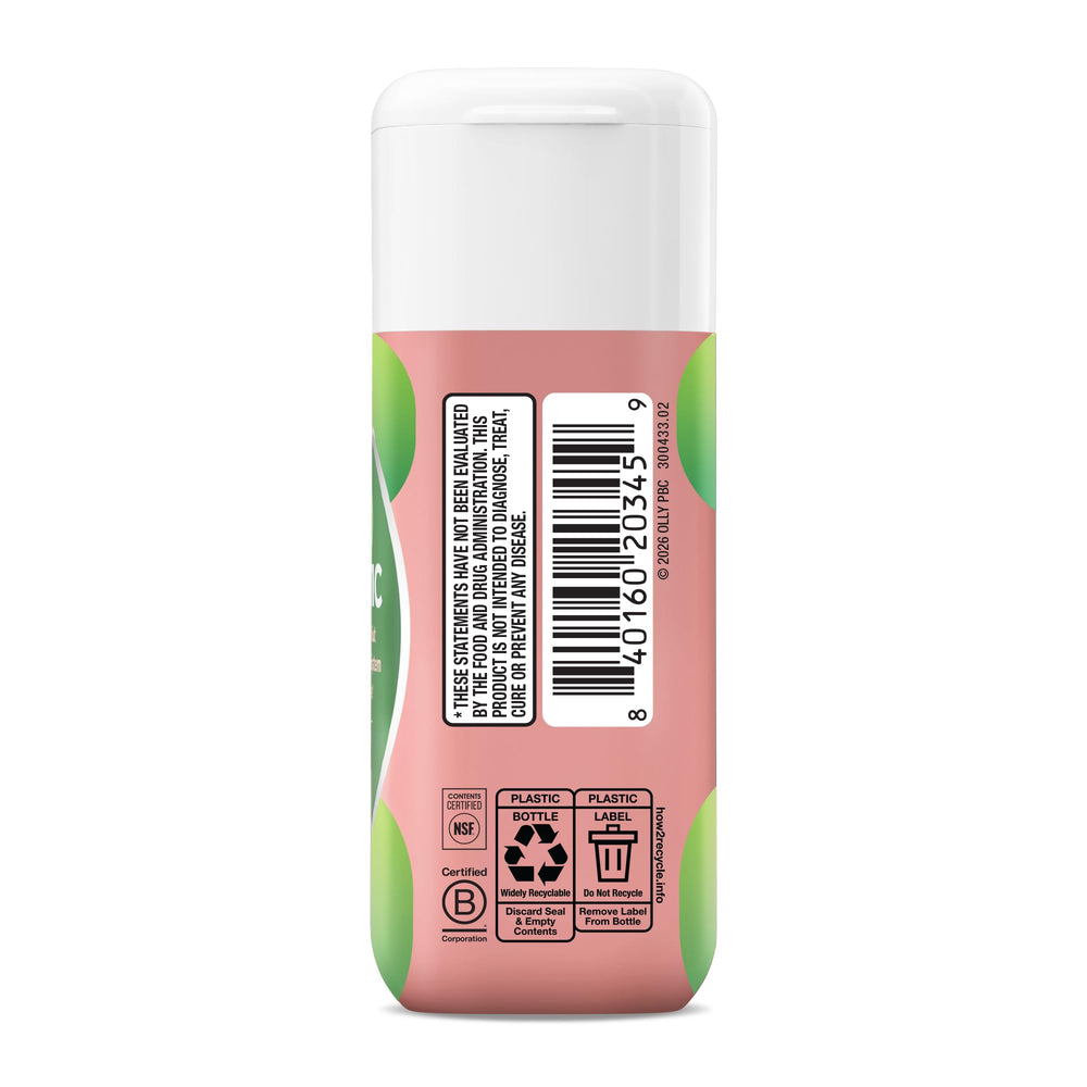 OLLY frasco junto a otros productos para estilo de vida saludable