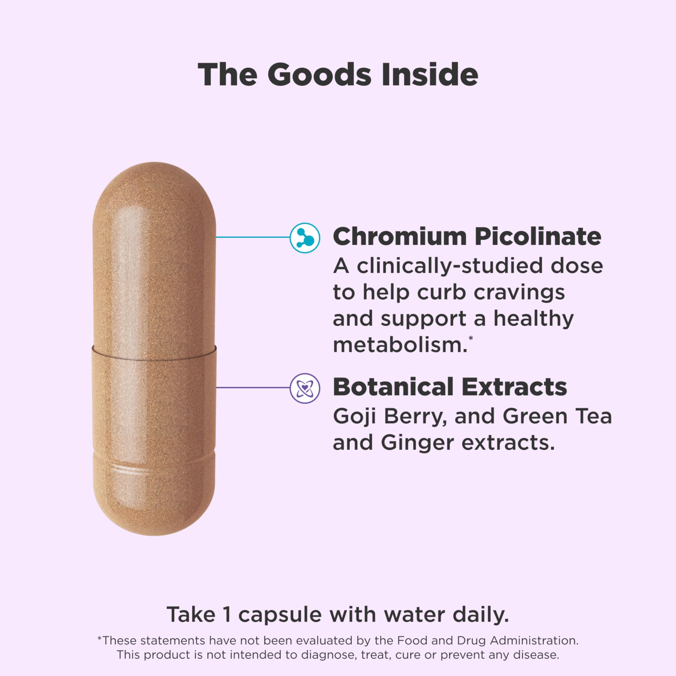 OLLY cromo picolinato: componente clave para apoyar el metabolismo.