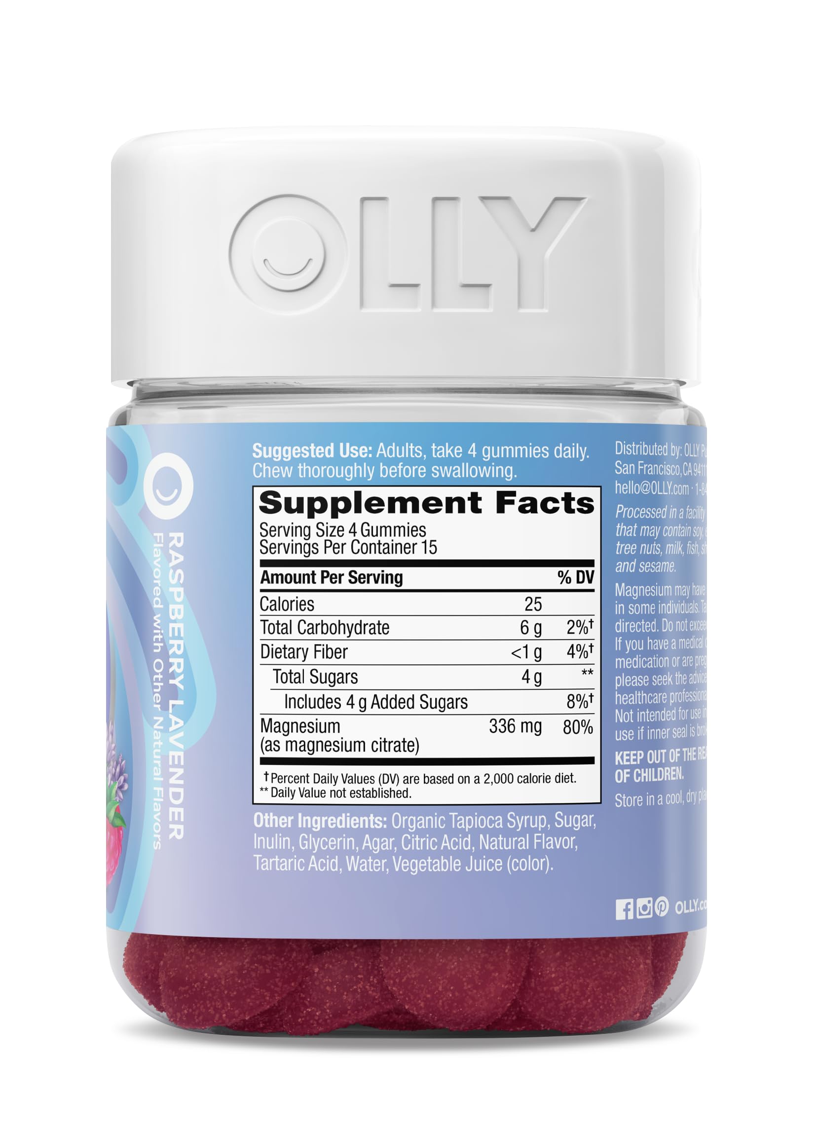 OLLY envase abierto mostrando gominolas listas para consumo