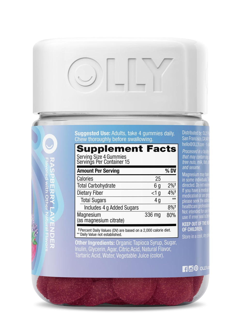 OLLY envase abierto mostrando gominolas listas para consumo