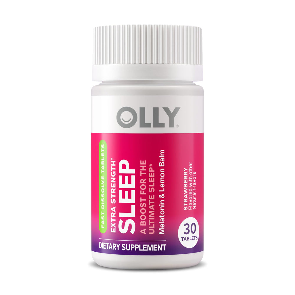 OLLY etiqueta de ingredientes para confirmar melatonina y Lemon Balm