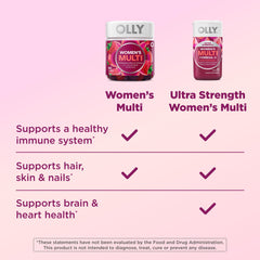 OLLY etiqueta nutricional cercana destacando ingredientes clave