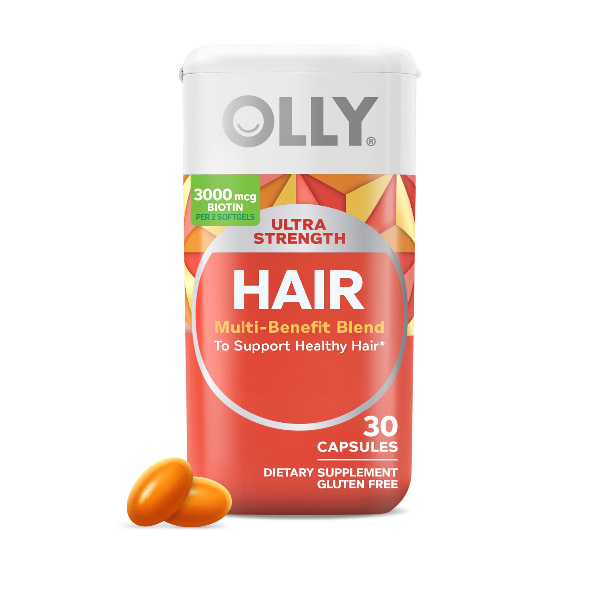 OLLY frasco frente mostrando etiqueta y beneficio nutricional