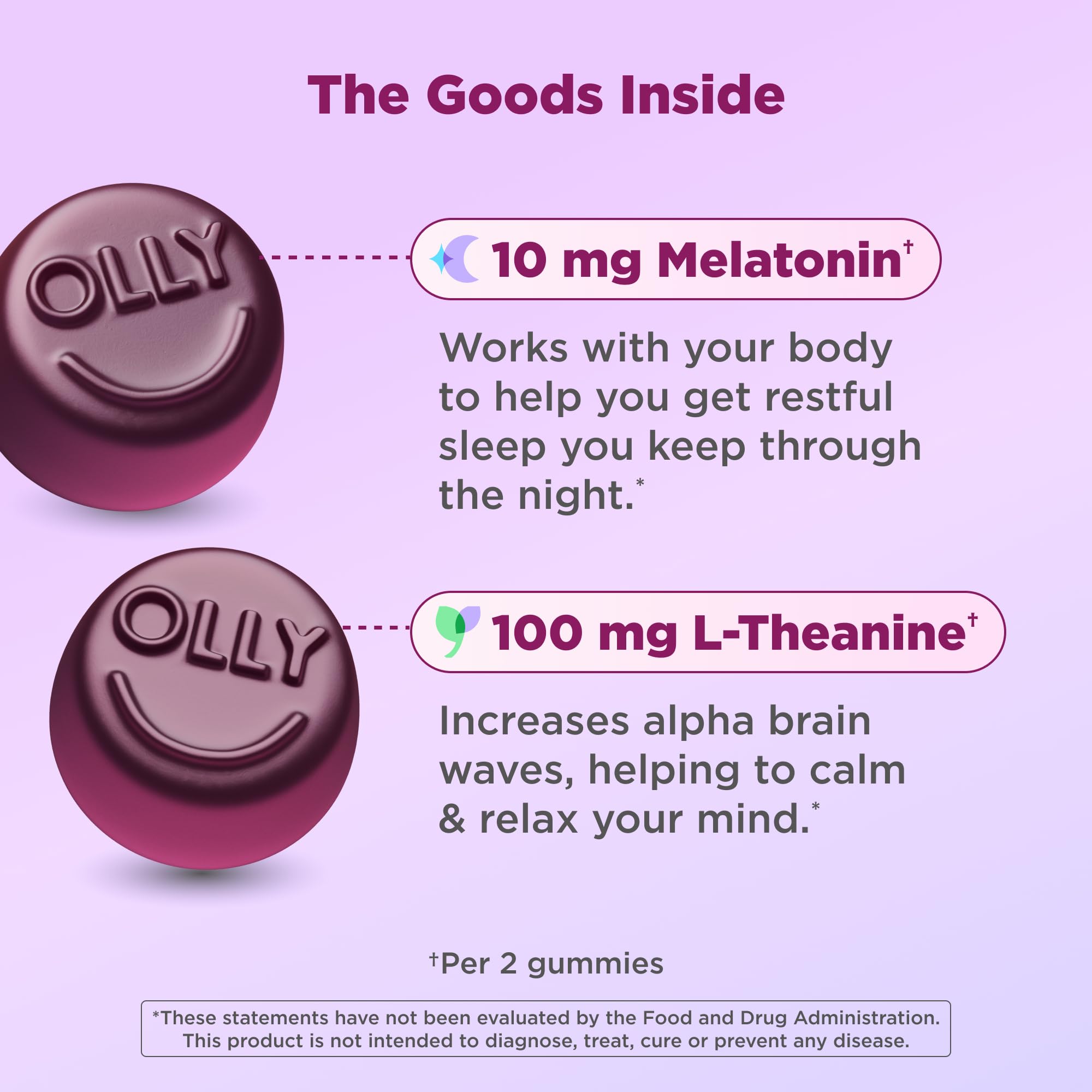 OLLY gomita en mano lista para masticar, cómoda y práctica
