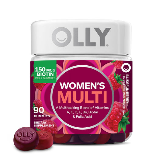 OLLY frasco frontal con 90 gomitas, fácil integración diaria