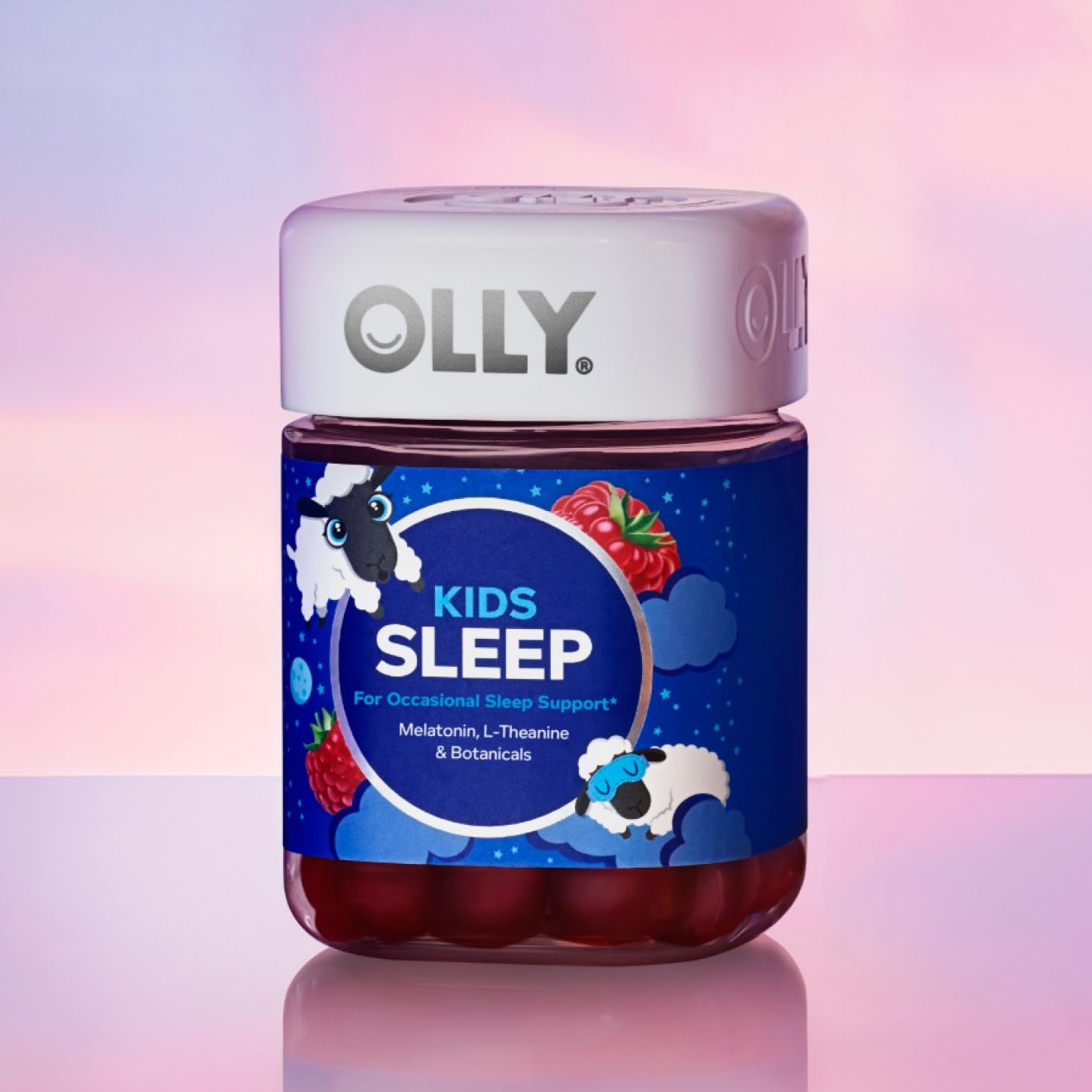 OLLY gomitas Kids Sleep en un dormitorio infantil, calma nocturna