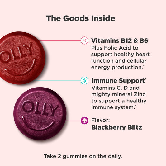 OLLY monton de gomitas blackberry-granada con apariencia apetecible