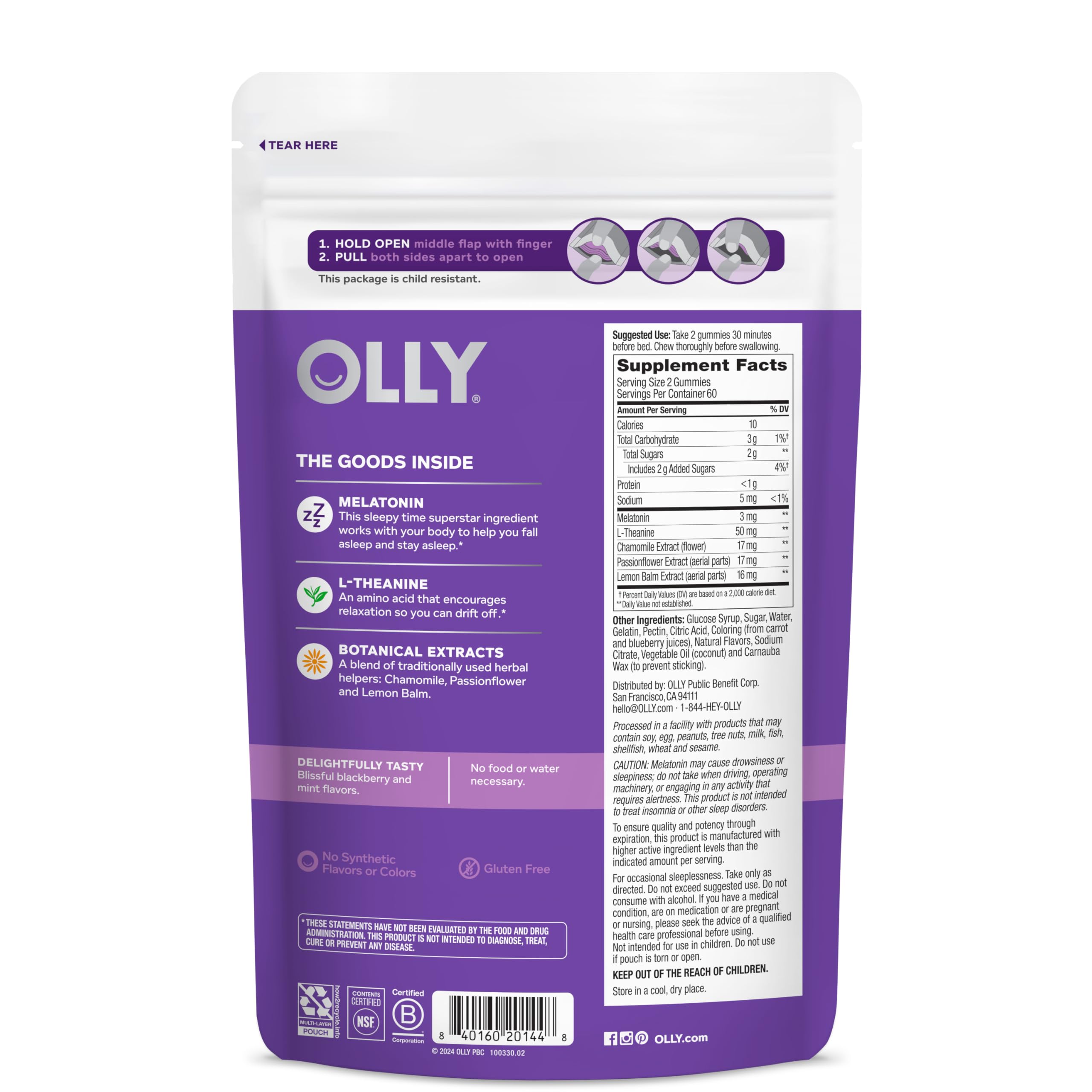 OLLY varias gomitas dispuestas que muestran forma, color y presentacion del producto
