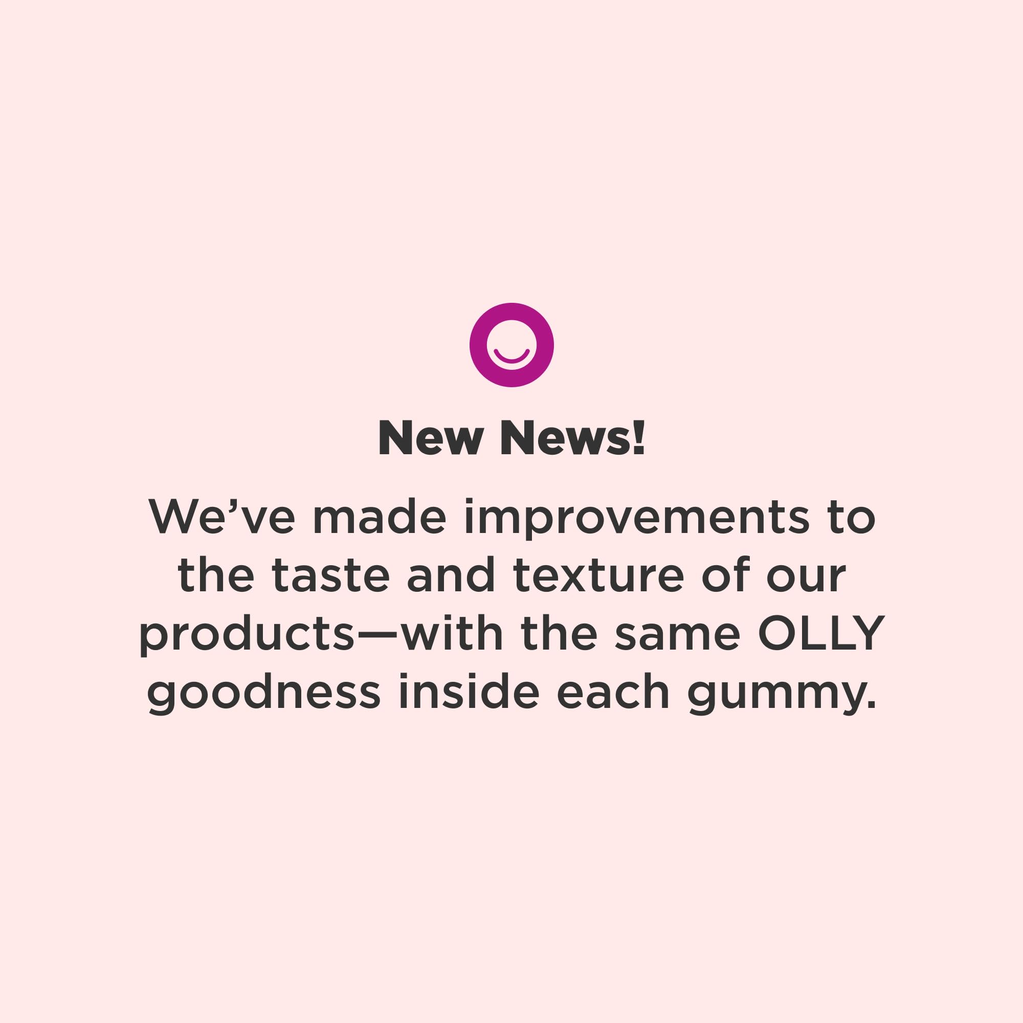 OLLY detalle de textura de gomitas, apariencia atractiva y masticable