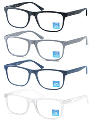 OLOMEE gafas de lectura frontal pack mostrando montura ancha y aspecto moderno