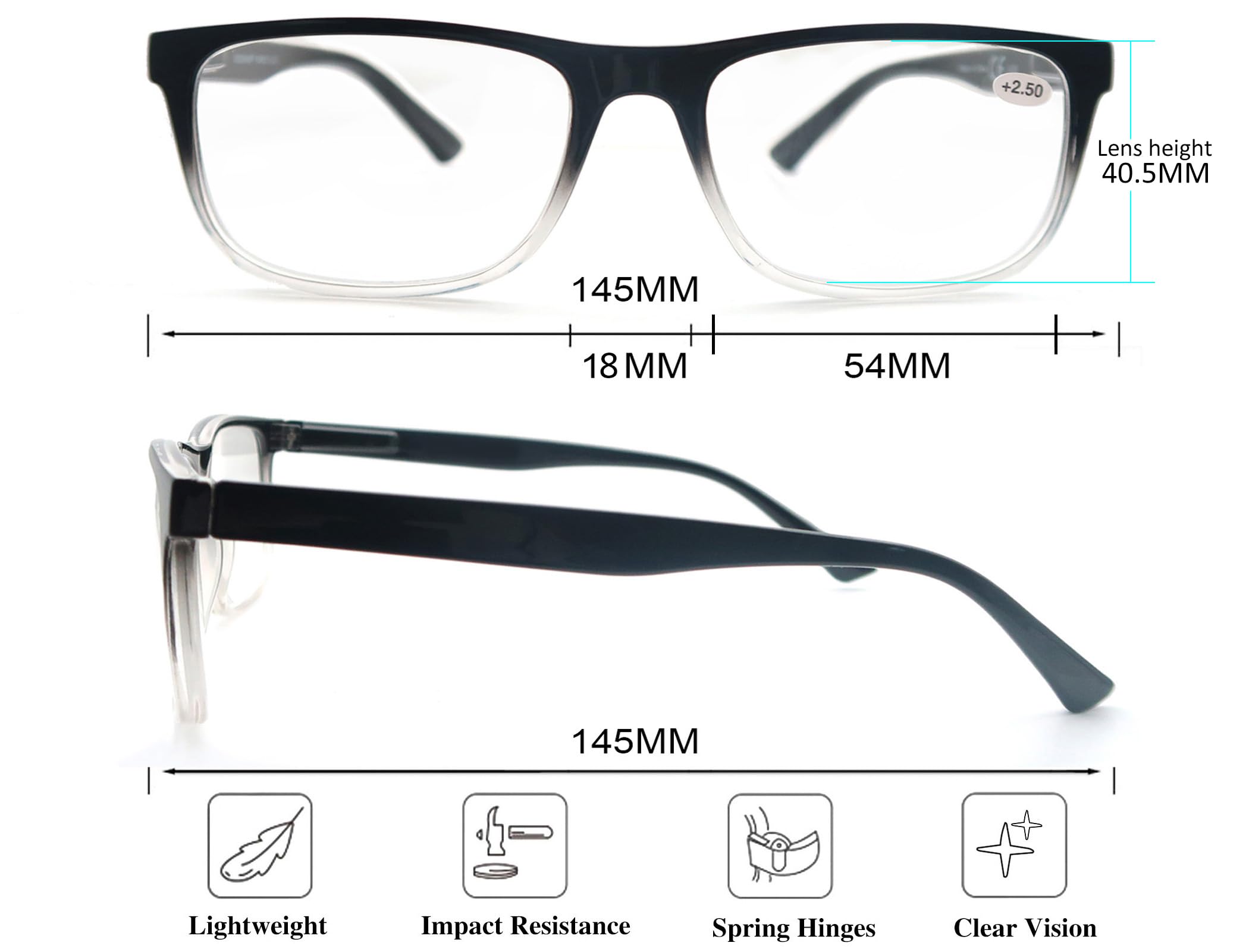 OLOMEE gafas en uso leyendo un libro, comodidad prolongada sin fatiga