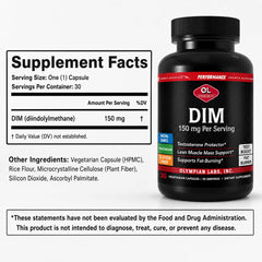 Olympian Labs etiqueta con ingredientes y datos de calidad cGMP