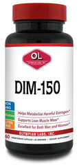Olympian Labs DIM envase frontal mostrando cápsulas y etiqueta clara para apoyo hormonal