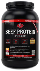 Olympian Labs frente del envase mostrando 24 g proteína y sabor chocolate
