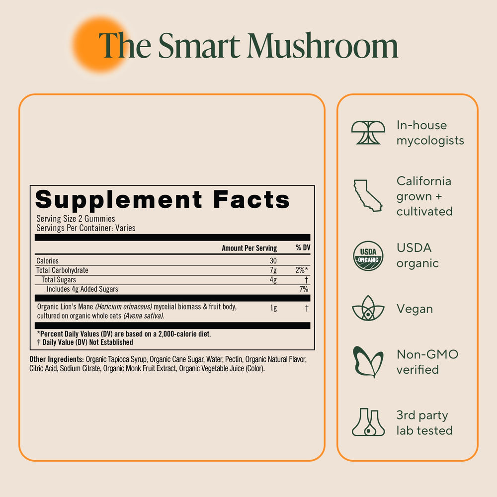 OM MUSHROOM SUPERFOOD cultivo en California, garantía de origen y calidad local