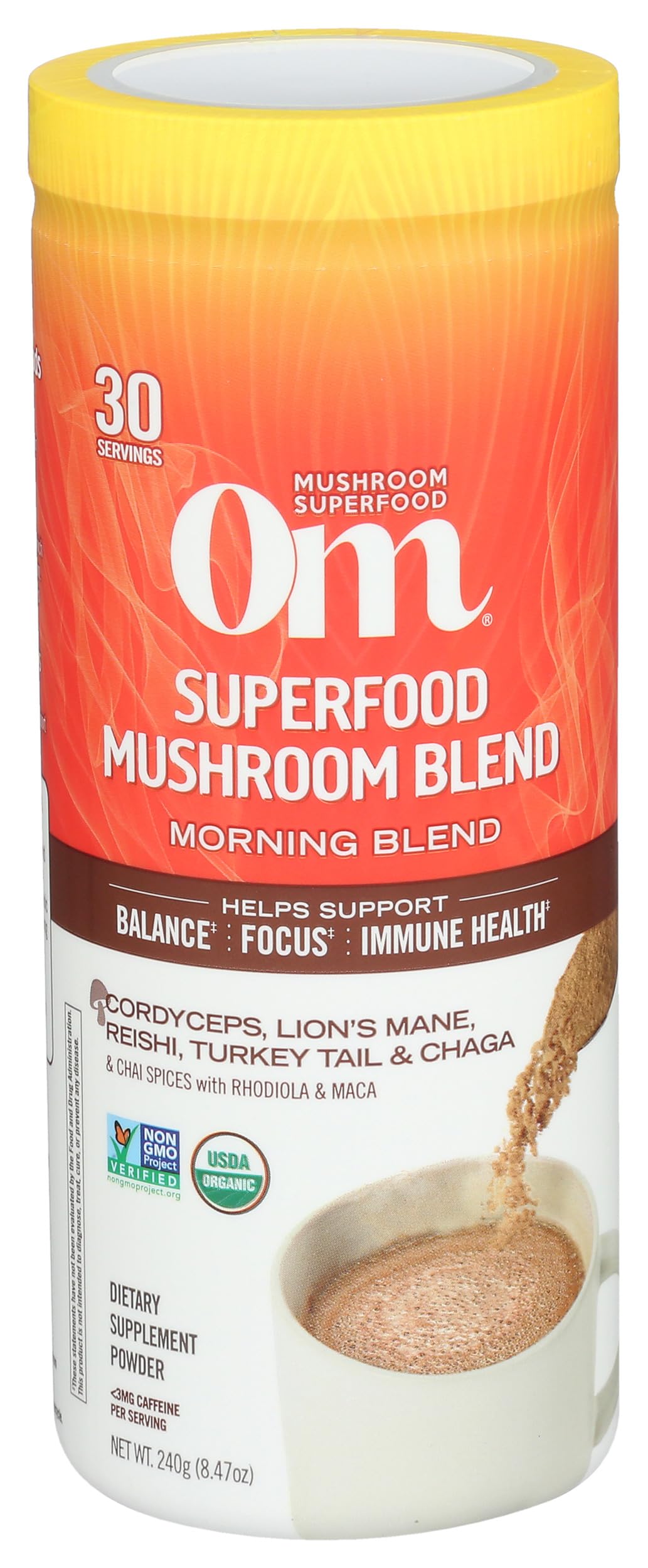 OM MUSHROOM SUPERFOOD bebida preparada tipo chai y reconfortante