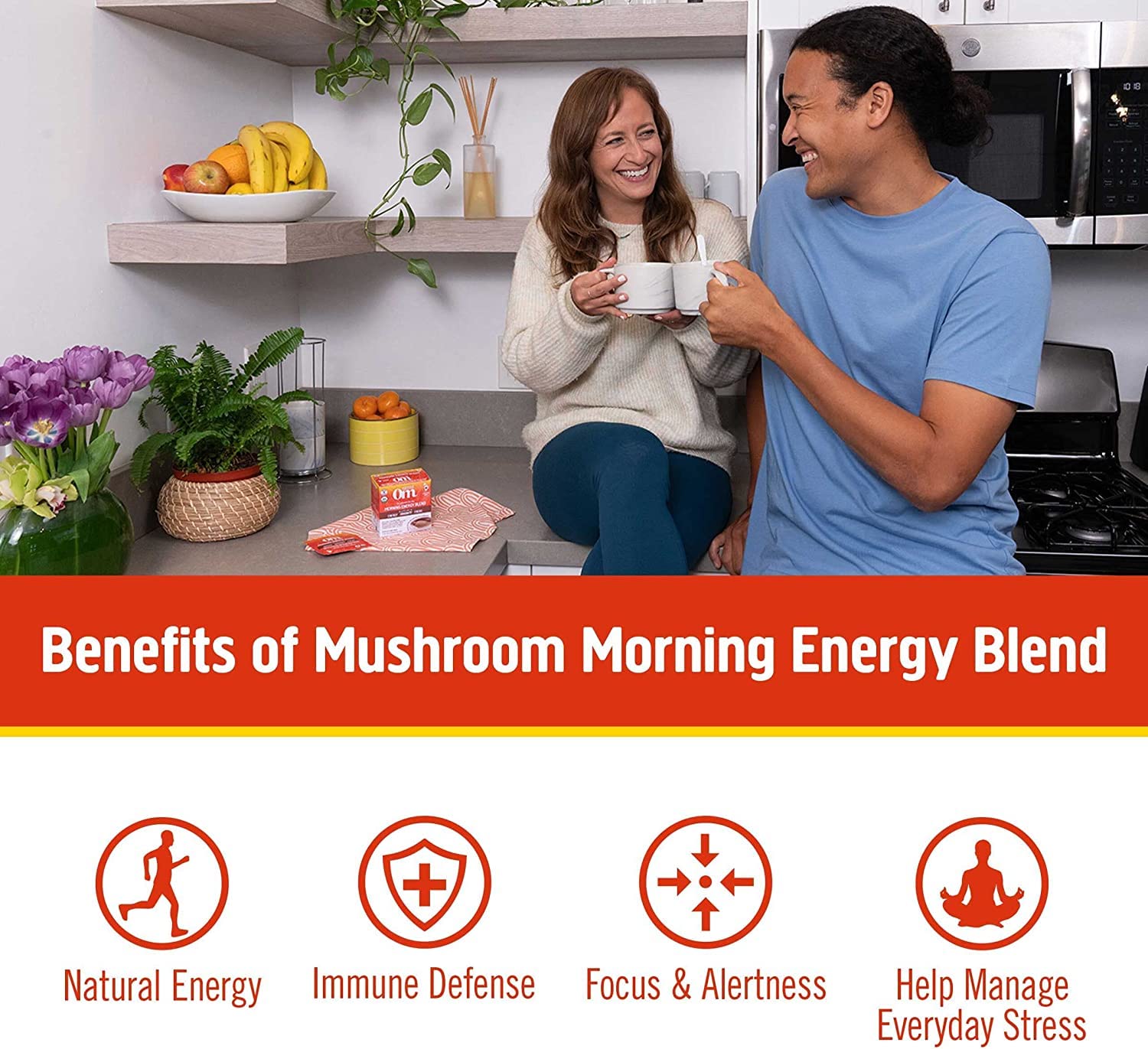 OM MUSHROOM SUPERFOOD etiqueta y información nutricional clara