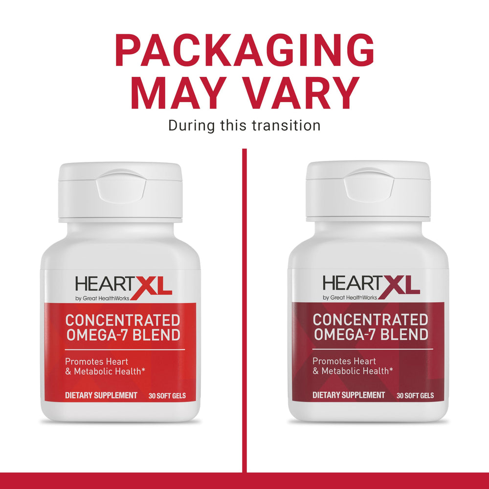 OmegaXL HeartXL botella abierta con capsulas, visual de contenido y almacenamiento