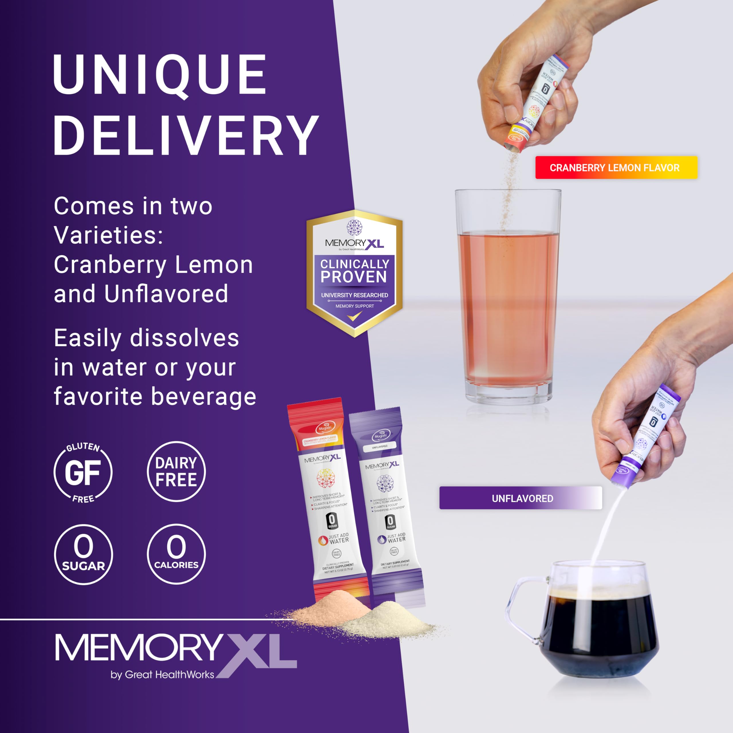 OmegaXL MemoryXL mano sosteniendo sobre para comparar tamaño y portabilidad