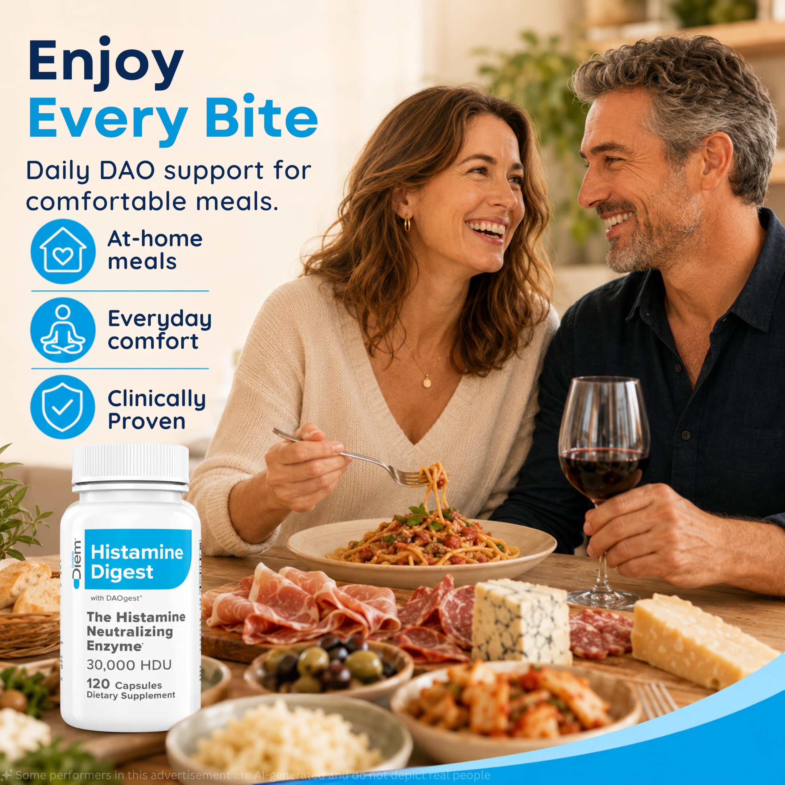 Omne Diem etiqueta nutricional en primer plano para información clara