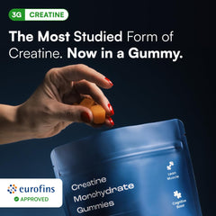 OMNI Creatine primer plano de textura de gomita para masticar fácilmente