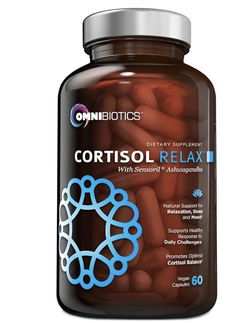 OmniBiotics frasco frontal mostrando cápsulas y diseño, confianza en calidad
