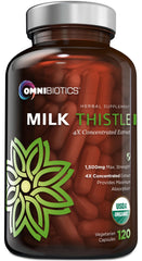 OmniBiotics frasco frontal mostrando el producto y su potencia